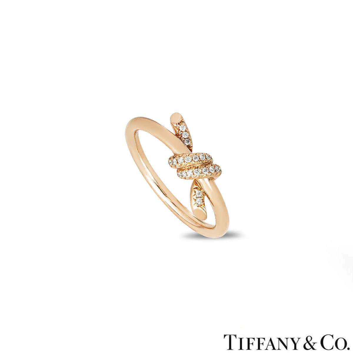 Tiffany & Co. Rose Gold Tiffany T Diamond Wire Bracelet Size